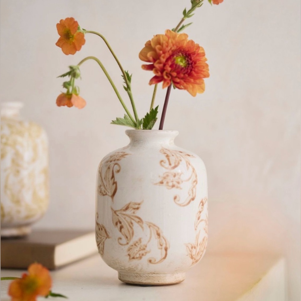 Distressed Patterned Vase